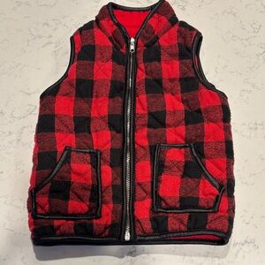 Kids Red and Black Checkered Vest